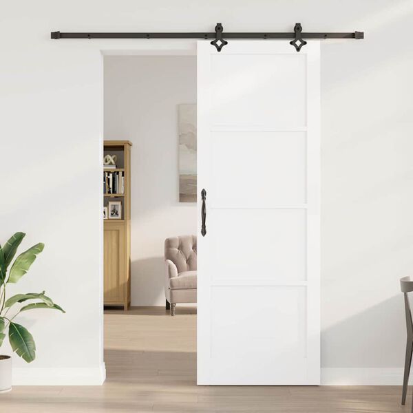 vidaXL Porta scorrevole ORKDAL Bianco 83 x 232 cm Pino massello