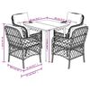 vidaXL Set Pranzo da Giardino 5 pz con Cuscini Beige Misto Polyrattan