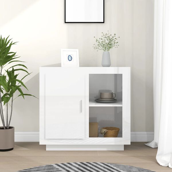 vidaXL Credenza Bianco Lucido 80x40x75 cm