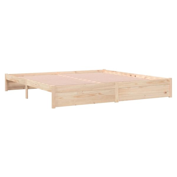 vidaXL Giroletto senza Materasso in Legno Massello 200x200 cm