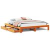 vidaXL Giroletto senza Materasso Marrone Cera 200x200 cm Legno di Pino
