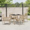 vidaXL Set da Pranzo per Giardino 5 pcs Beige polyrattan