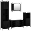vidaXL Set di Armadi da Bagno 4 pz Rovere Nero 40 x 36 x 181 cm