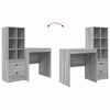 vidaXL Scrivania con cassetto 2 pcs Grigio Sonoma