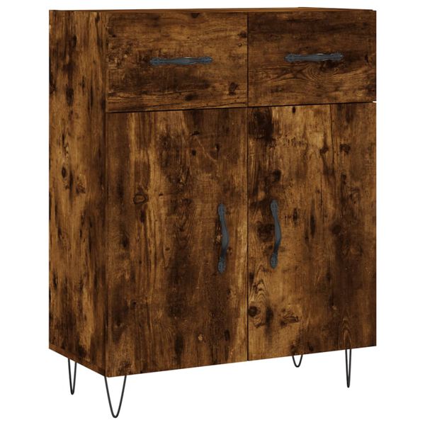 vidaXL Credenza Rovere Fumo 69,5x34x90 cm in Legno Multistrato