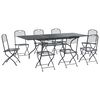 vidaXL Set da Pranzo per Giardino 9 pcs Antracite 212 x 90 x 76 cm