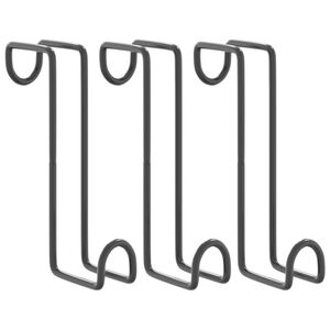 vidaXL Supporti Briglie 3 pz in Acciaio Nero