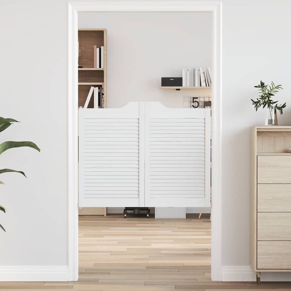 vidaXL Porte a Battente 1-Paio Design a Lamelle Bianco 80x100 cm