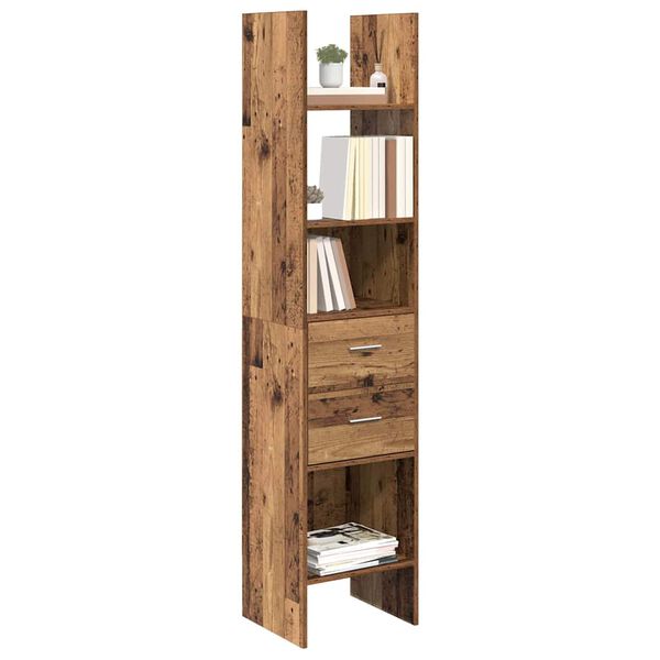 vidaXL Armadio per Libri Legno vecchio 40 x 35 x 180 cm