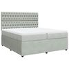 vidaXL Giroletto a Molle con Materasso Grigio Chiaro 200x200cm Velluto