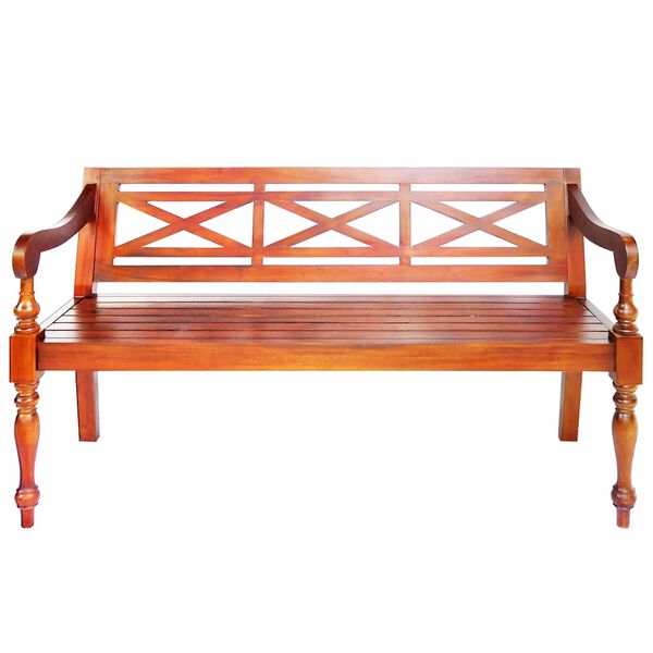 vidaXL Panchina Batavia 136 cm Legno Massello di Mogano Marrone Scuro