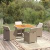 vidaXL Set da Pranzo da Giardino 5 pz con Cuscini Beige in Polyrattan