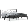 vidaXL Giroletto con Testiera in Metallo Nero 193x203 cm