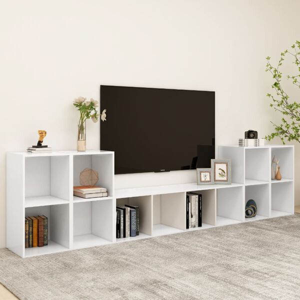vidaXL Set Mobili Porta TV 5 pz Bianco in Legno Multistrato