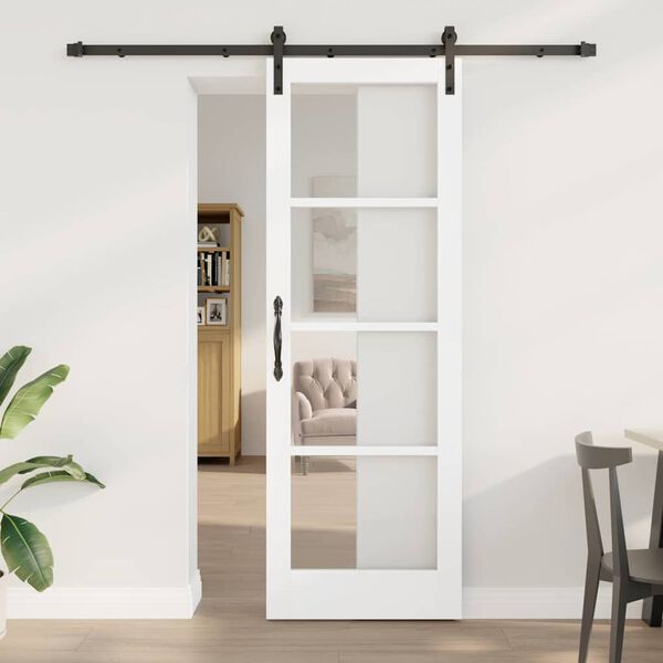 vidaXL Porta scorrevole ORKDAL Bianco e Nero 73,5 x 211 cm