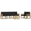 vidaXL Set di divani da esterno 7 pz Bianco e Nero