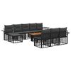 vidaXL Set Divano da Giardino 11 pz Nero e Grigio scuro