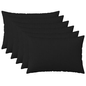 vidaXL Federa 6 pz HEERLEN Nero 30 x 50 cm Tessuto