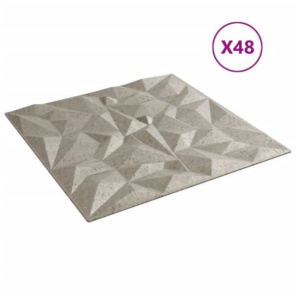 vidaXL Pannelli Murali 48 pz Beton 50x50 cm XPS 12 m² Ametista
