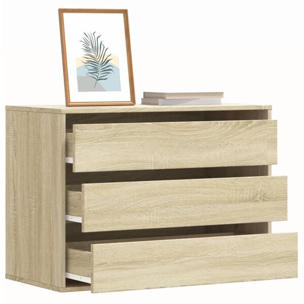 vidaXL Cassettiera Angolare Rovere Sonoma 80x41x58cm Legno Multistrato
