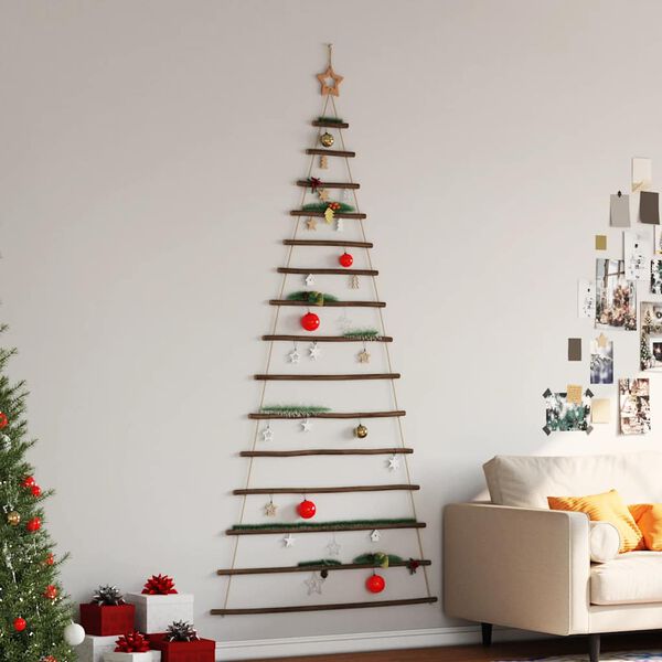 vidaXL Albero di Natale sospeso con stella superiore 100x210 cm Ramo naturale