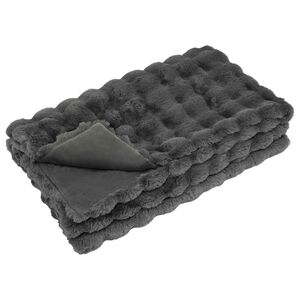 vidaXL Coperta antiscivolo in sintetica di coniglio Olite Grigio Scuro
