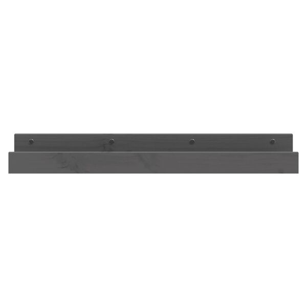 vidaXL Mensole da Parete 2 pz Grigio 80x12x9cm Legno Massello di Pino