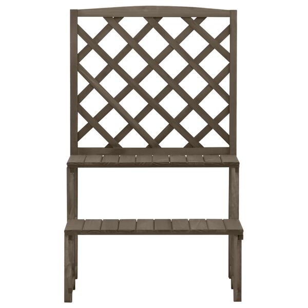 vidaXL Fioriera con Traliccio Grigio 70x42x115 cm in Massello di Abete