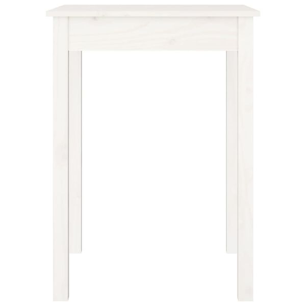 vidaXL Tavolo da Pranzo Bianco 55x55x75 cm in Legno Massello di Pino