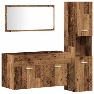 vidaXL Set Mobili da Bagno 3 pz Legno Antico in Legno Multistrato