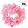 vidaXL Ghirlande Fiori 6 pz Rosa Scuro 180 cm