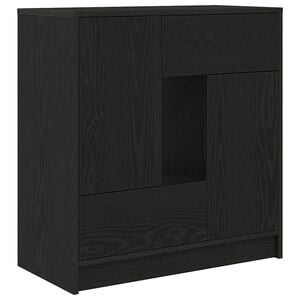 vidaXL Credenza con Cassetti e Ante Rovere Nero 70,5x34x74,5 cm