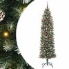 vidaXL Albero di Natale Artificiale Sottile Verde e Bianco 210 cm