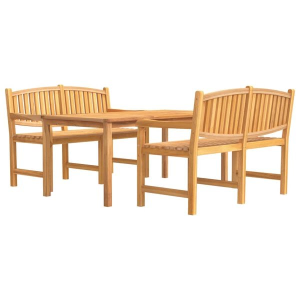 vidaXL Set da Pranzo per Giardino 3 pz in Legno Massello di Teak