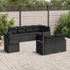vidaXL Set Divani da Giardino con Cuscini 8 pz Nero in Polyrattan