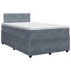 vidaXL Letto box spring con materasso Grigio Scuro 120 x 190 cm