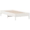vidaXL Letto senza Materasso Bianco 75x190 in Legno Massello di Pino