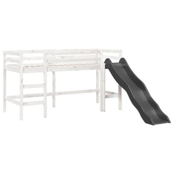 vidaXL Letto a Soppalco senza Materasso Bambini Bianco 90x190cm Pino