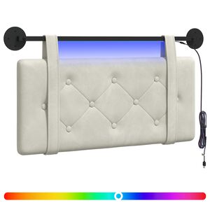 vidaXL Testiera sospesa Con luce LED Crema Velluto