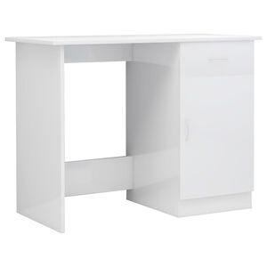 vidaXL Scrivania Bianco Lucido 100x50x76 cm in Legno Multistrato