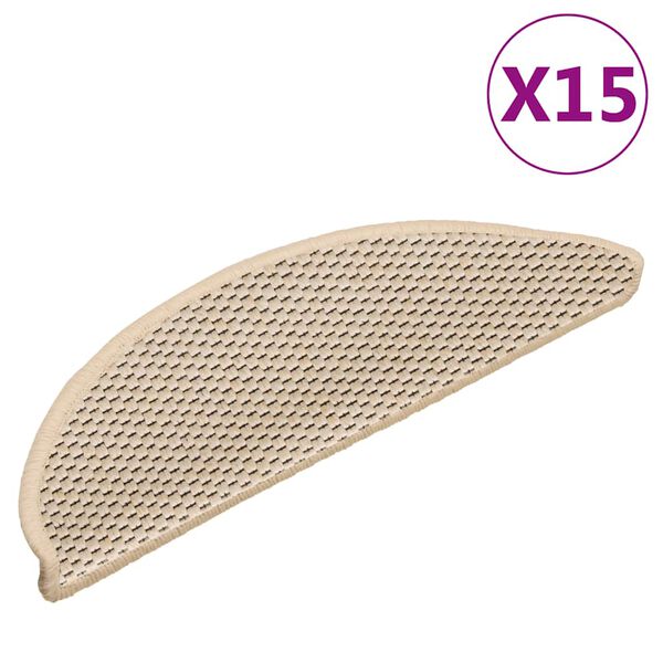 vidaXL Tappeti Autoadesivi Scale Aspetto Sisal 15pz 56x17x3 cm Berbero