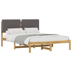 vidaXL Letto con Testiera Rivestita Bianco lavato e grigio chiaro