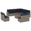 vidaXL Set Divani da Giardino 12 pz con Cuscini Grigio in Polyrattan