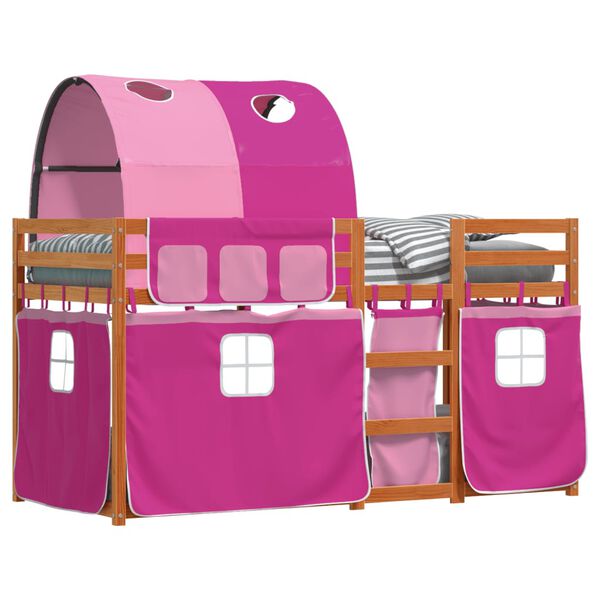 vidaXL Letto a Castello senza Materasso Rosa 75x190 cm Legno di Pino