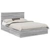 vidaXL Letto con Contenitore con cassetto Grigio Sonoma 140 x 200 cm