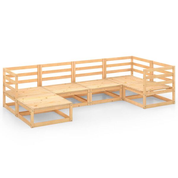 vidaXL Set Divani da Giardino 6 pz in Legno Massello di Pino