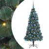 vidaXL Albero di Natale artificiale preilluminato con set di palle