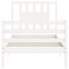 vidaXL Giroletto con Testiera Bianco 90x200 cm in Legno Massello