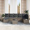 vidaXL Set Divano da Giardino con cuscino 8 pcs Grigio polyrattan