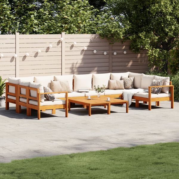 vidaXL Set Divano da Giardino 8pz con Cuscini Legno Massello di Acacia